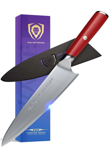 Chef's Knife 8" Red G10 Handle | Phantom Series