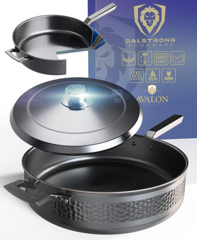 12" Sauté Frying Pan Hammered Finish Black | Avalon Series