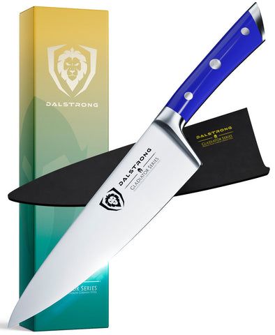Chef's Knife 8" Blue Handle | Gladiator Series | NSF Certified | proformapeakmarketing