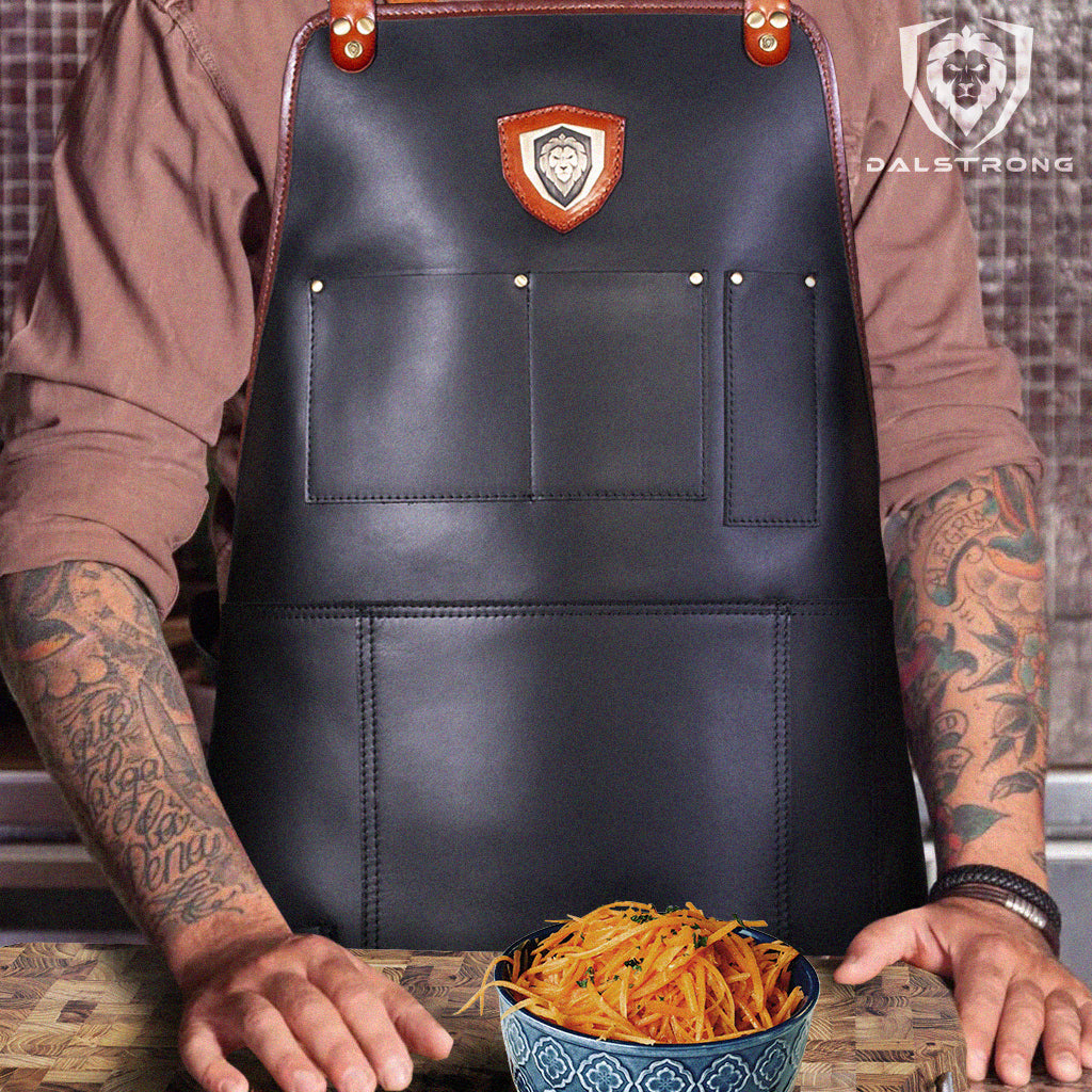 The Culinary Commander Top-Grain Leather | Professional Chef's Kitchen Apron | proformapeakmarketing