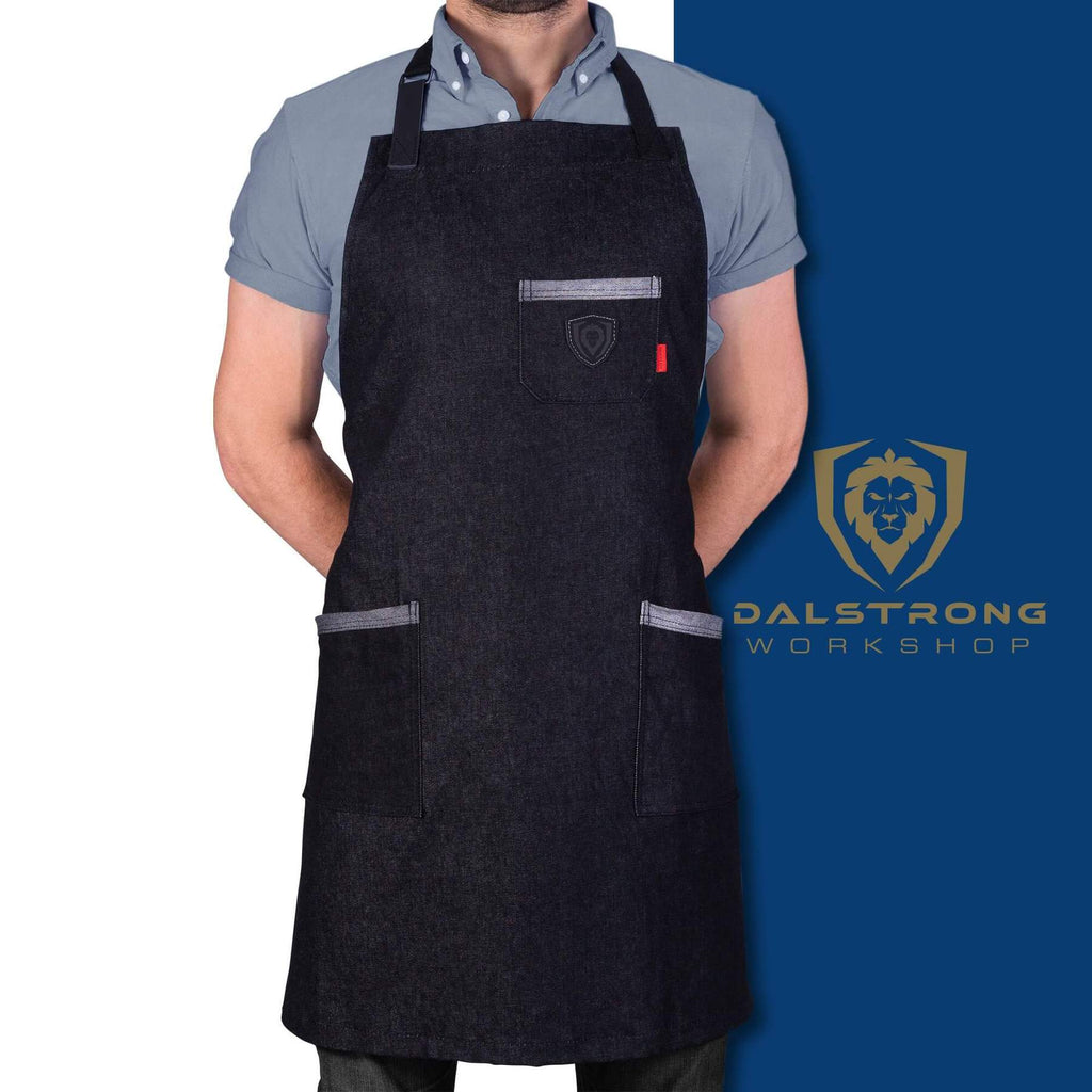 proformapeakmarketing Professional Chef's Kitchen Apron - The Night Rider with logo on blue and white background