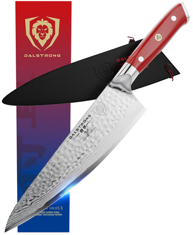 Shogun Series X 8” Chef Knife with Crimson Red Handle