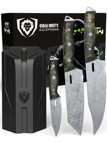 3-Piece Knife Set with Block Call of Duty © Edition | Rubberwood Knife Block | EXCLUSIVE COLLECTOR SET | proformapeakmarketing