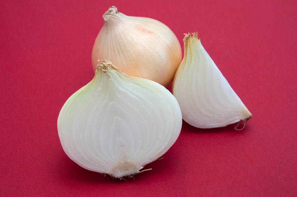 cut quartered onion